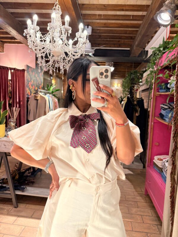 CRAVATTA A STAMPA CON STRASS